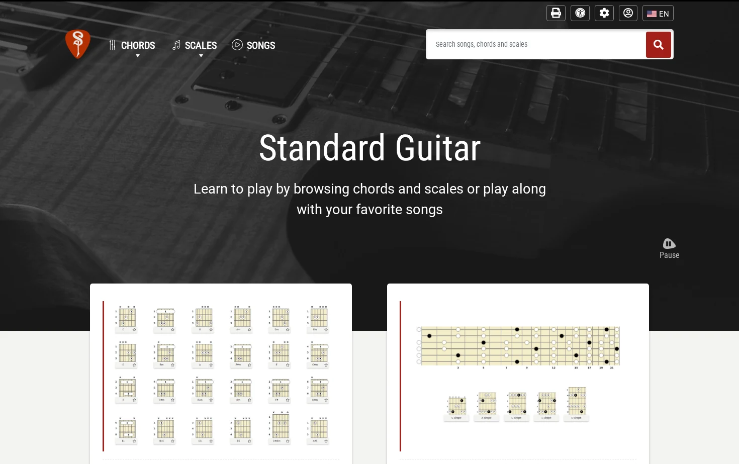 Standard Guitar 页面快照
